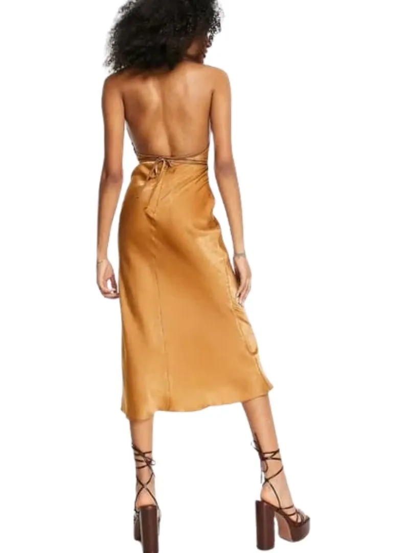 COWL NECK HALTER MIDI DRESS sold by FBO product image thumbnail 2