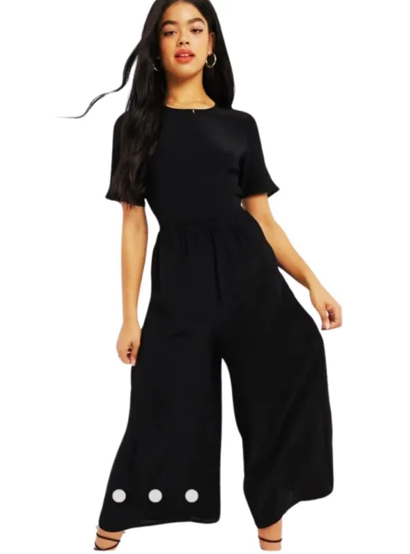 BUTTON BACK DETAIL JUMPSUIT sold by FBO