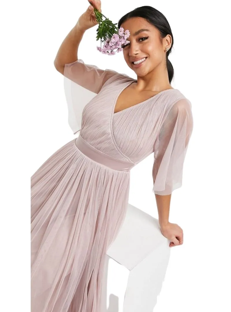 TULLE FLUTTER SLEEVE MAXI DRESS sold by FBO product image thumbnail 3