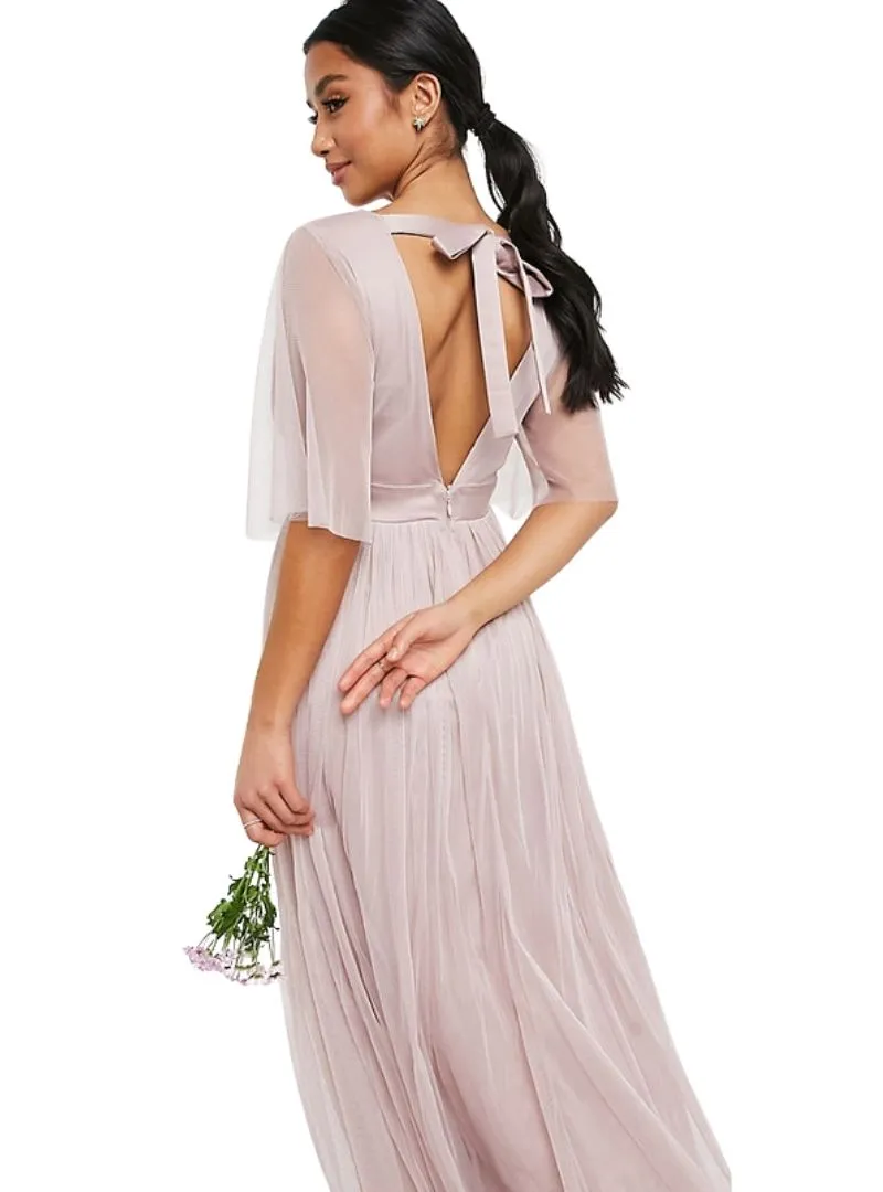 TULLE FLUTTER SLEEVE MAXI DRESS sold by FBO product image thumbnail 2