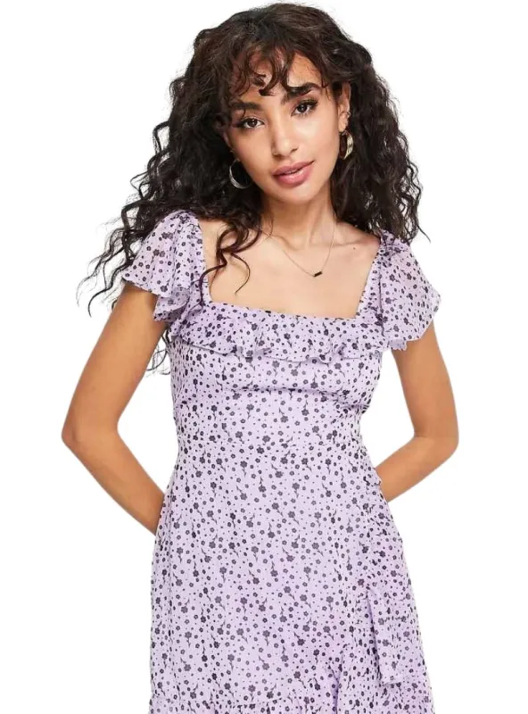 RUFFLE CHIFFON MINI DRESS sold by FBO