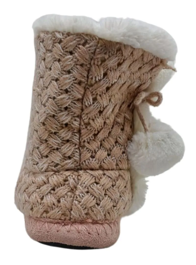 DETAILED KNIT POM POM SLIPPER BOOTS sold by FBO product image thumbnail 4