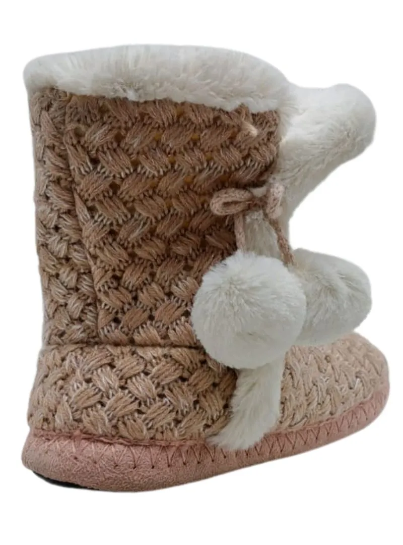 DETAILED KNIT POM POM SLIPPER BOOTS sold by FBO product image thumbnail 3
