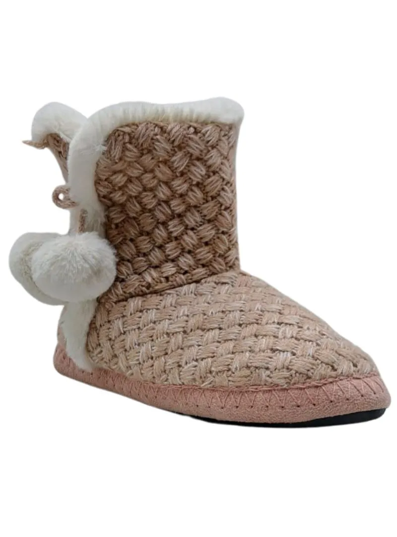 DETAILED KNIT POM POM SLIPPER BOOTS sold by FBO product image thumbnail 2