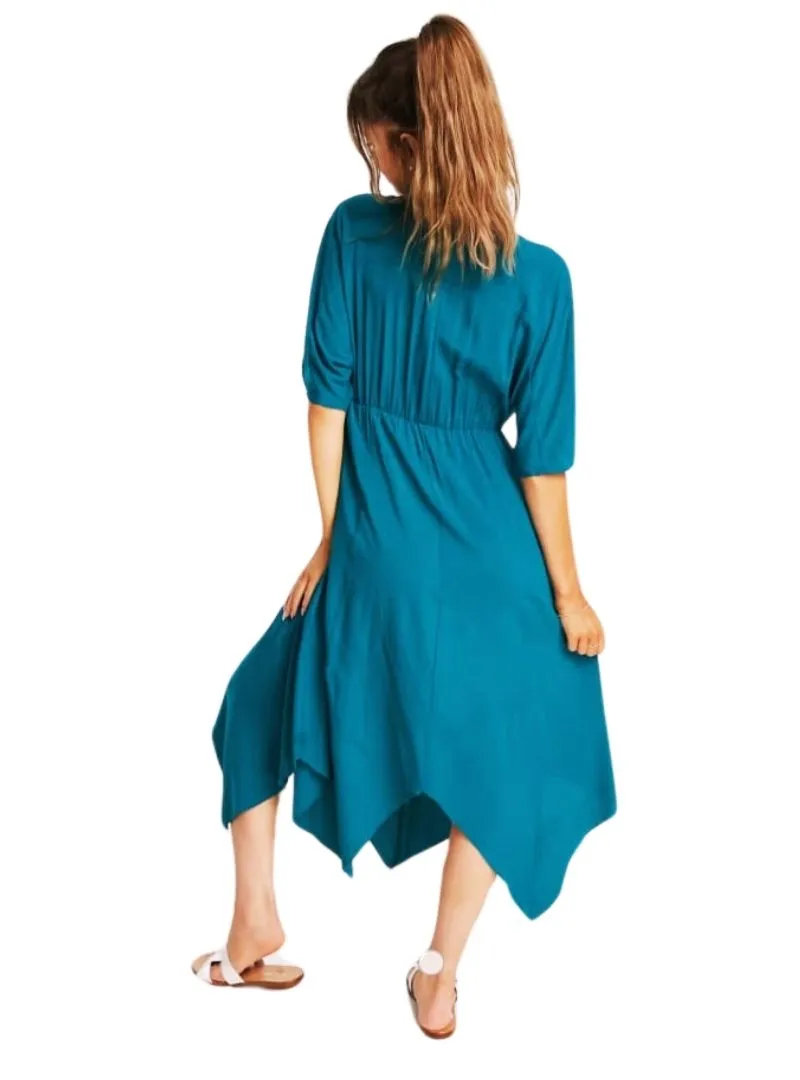 V NECK MIDI SMOCK DRESS sold by FBO product image thumbnail 2