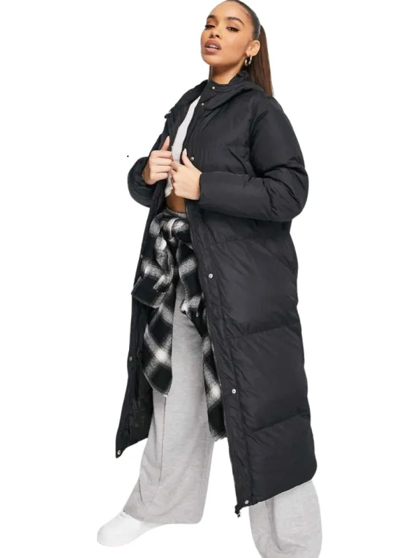 JODIE MAXI PUFFER HOODED COAT made by Threadbare