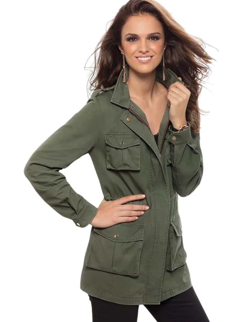 Venca Ladies Military Look 4 Pocket Jacket - Green sold by FBO product image thumbnail 2