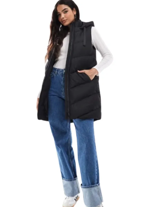 LONG LENGTH SLEEVELESS HOODED JACKET sold by FBO