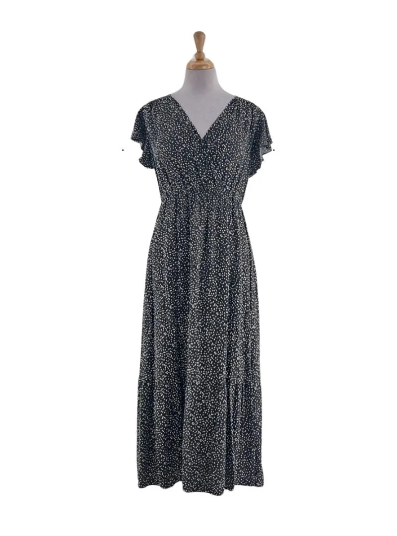 POLKA DOT FRILL SLEEVE DETAILED MIDI DRESS sold by FBO