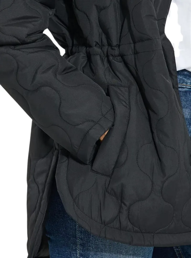 PATTERNED ROUND NECK LONG LENGTH JACKET sold by FBO product image thumbnail 4