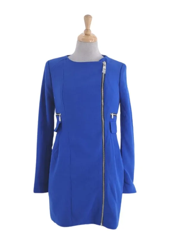 Only Ladies Zip Detail Coat - Blue sold by FBO