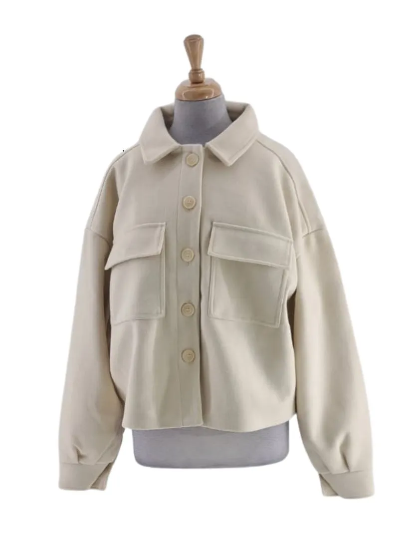 SOFT KNIT WOOL BLEND SHACKET sold by FBO