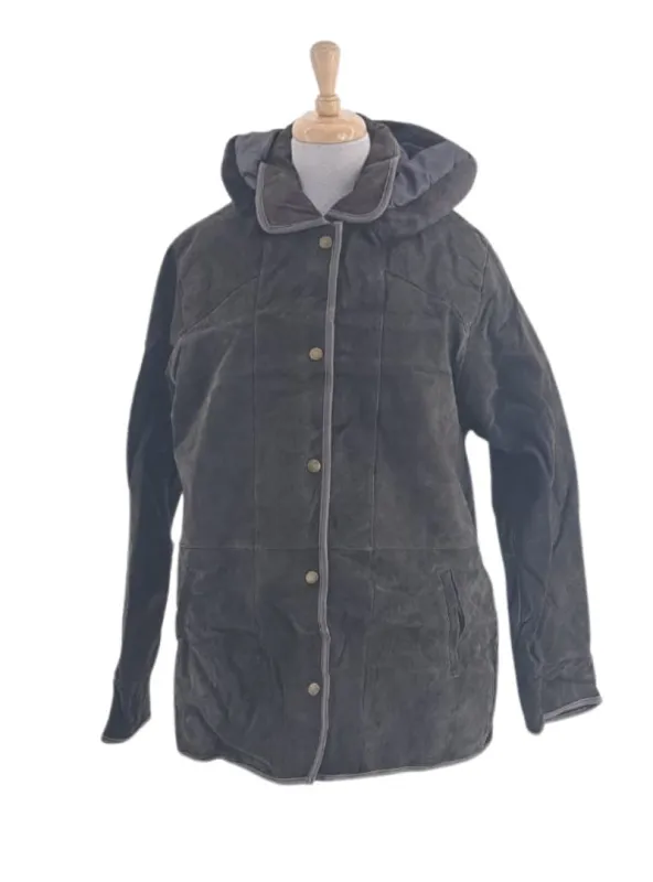 SUEDE FEEL TEXTURED HOODED JACKET sold by FBO