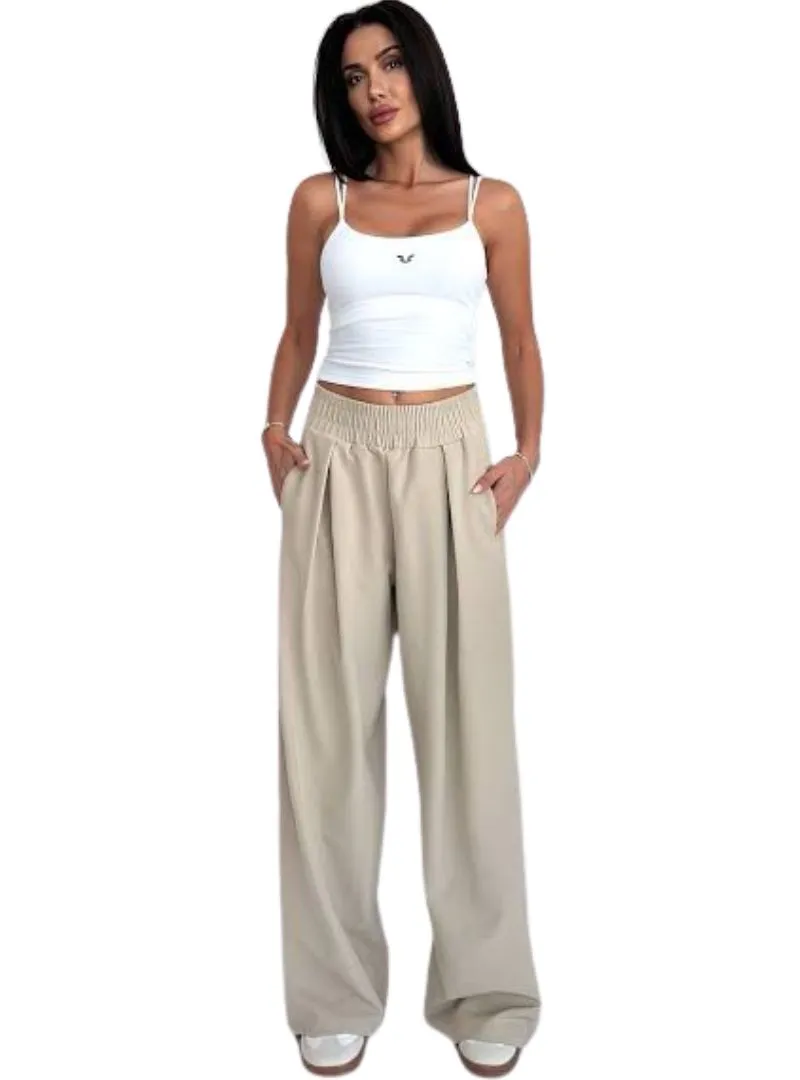 Wide Leg Flare Pants With Pleated Detail sold by FBO product image thumbnail 3
