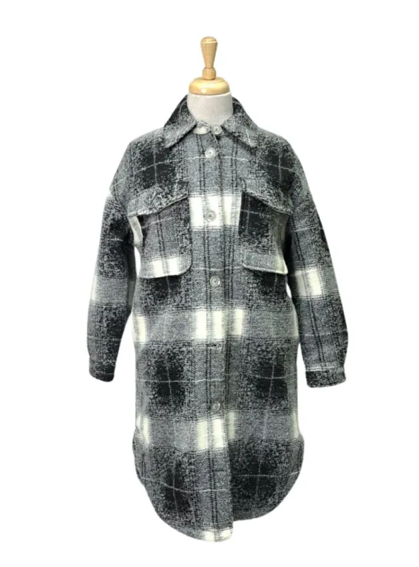 Sinsay Ladies Checked Coat - Black sold by FBO