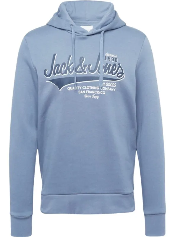 Jack & Jones Mens Fleece Hoody - Blue made by Jack & Jones