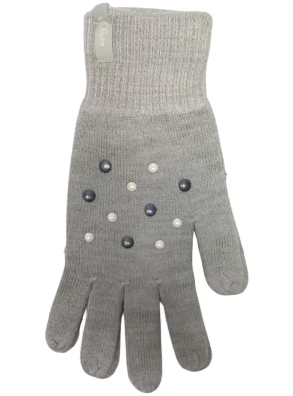 S.oliver Unisex Detail Knitted Gloves - Grey sold by FBO