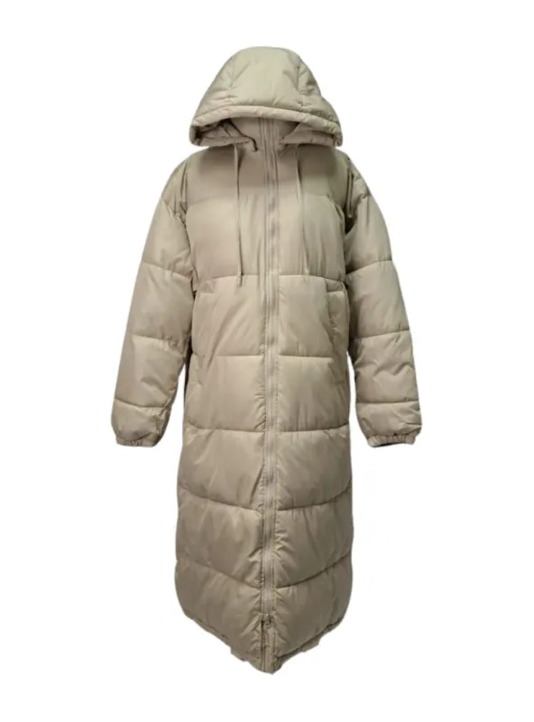 Leger Ladies Long Hooded Puffer Jacket - Beige sold by FBO