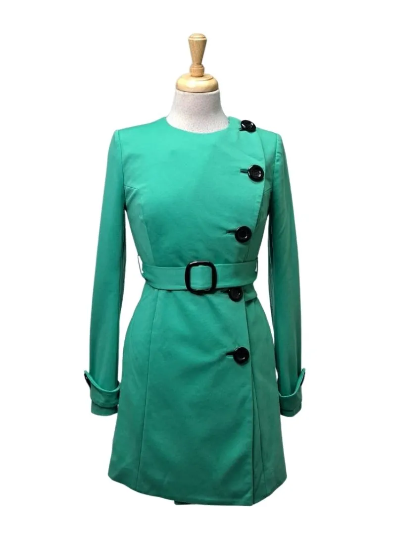 Only Ladies Buttoned Coat - Green/Black sold by FBO
