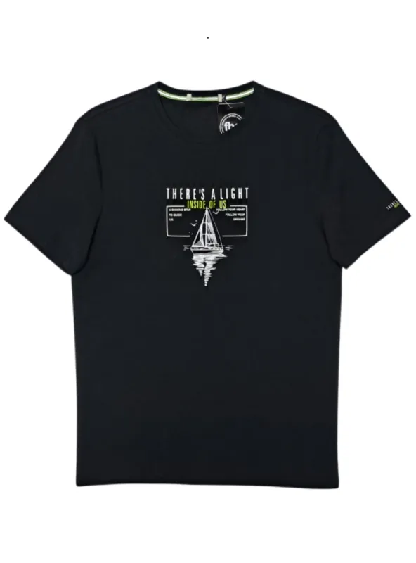 International Brand #Cutlable Mens Printed Tee - Black sold by FBO