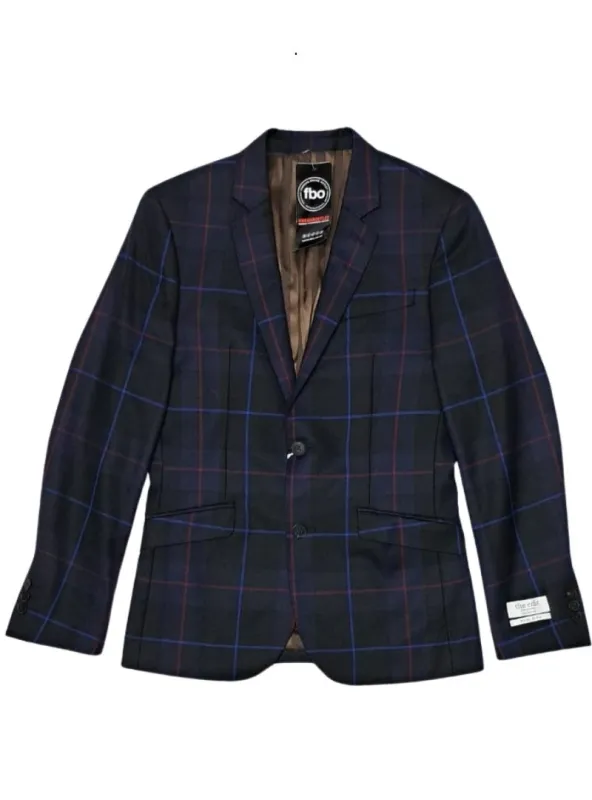 Selected Mens Checked Formal Jacket - Navy made by Selected