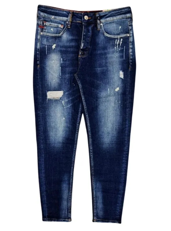 Gabbia Denim Mens Ribbed Detail Jean - Blue sold by FBO