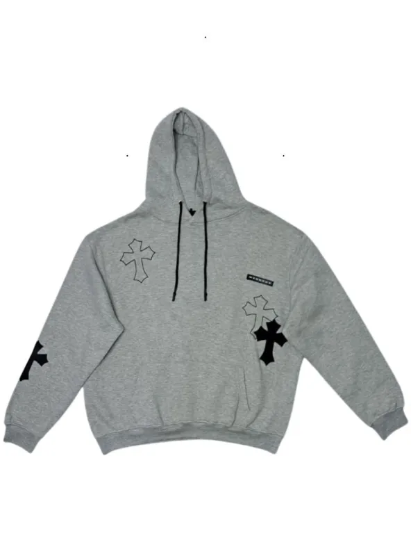 Mennace Mens Detailed Hoody - Grey sold by FBO