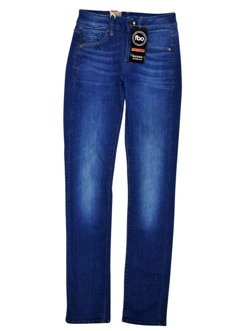 G Star Raw Denim Ladies Mid Straight Jean - Blue sold by FBO