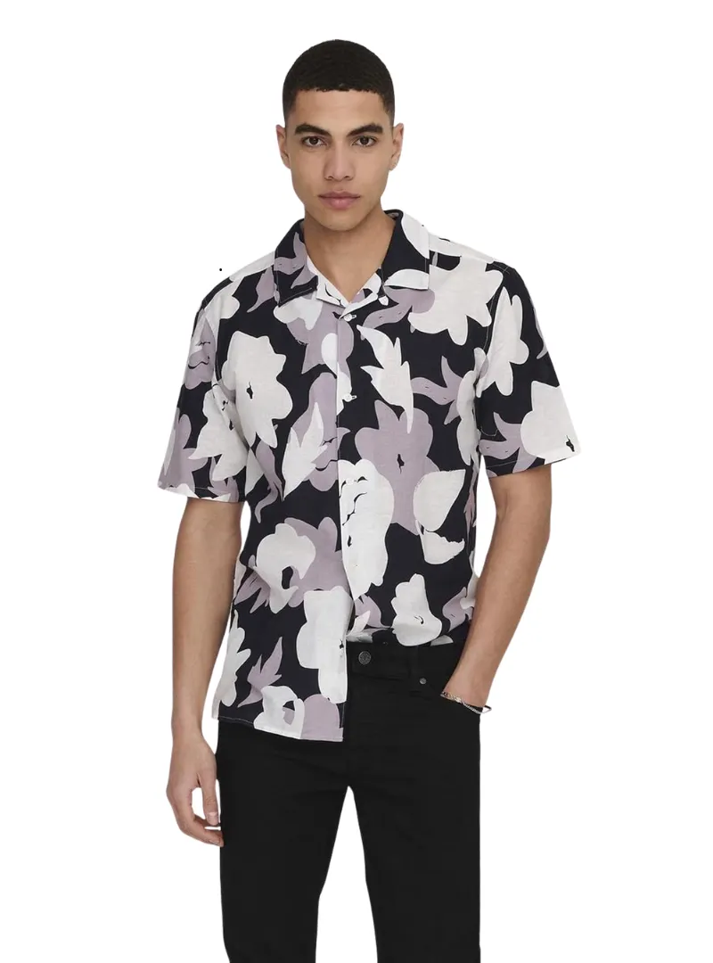 Only & Sons Mens Linen Printed Shirt - Multi color sold by FBO
