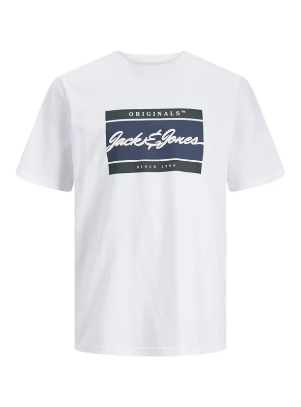 Jack & Jones Mens Logo Tshirts - White made by Jack & Jones