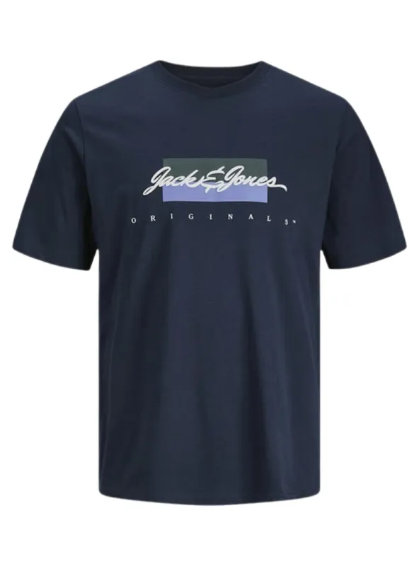 Jack & Jones Mens Logo Tshirts - Navy Blue made by Jack & Jones