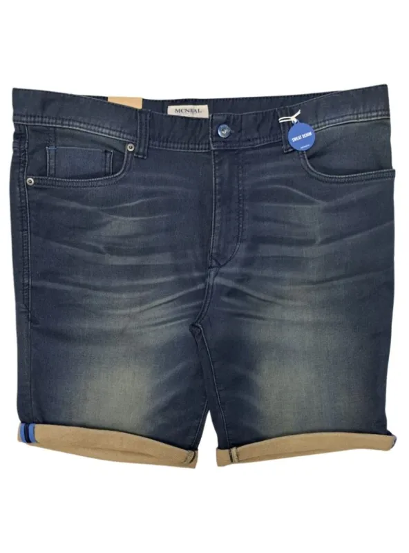 Mcneal Mens Detailed Slim Fit Denim Shorts - Blue sold by FBO