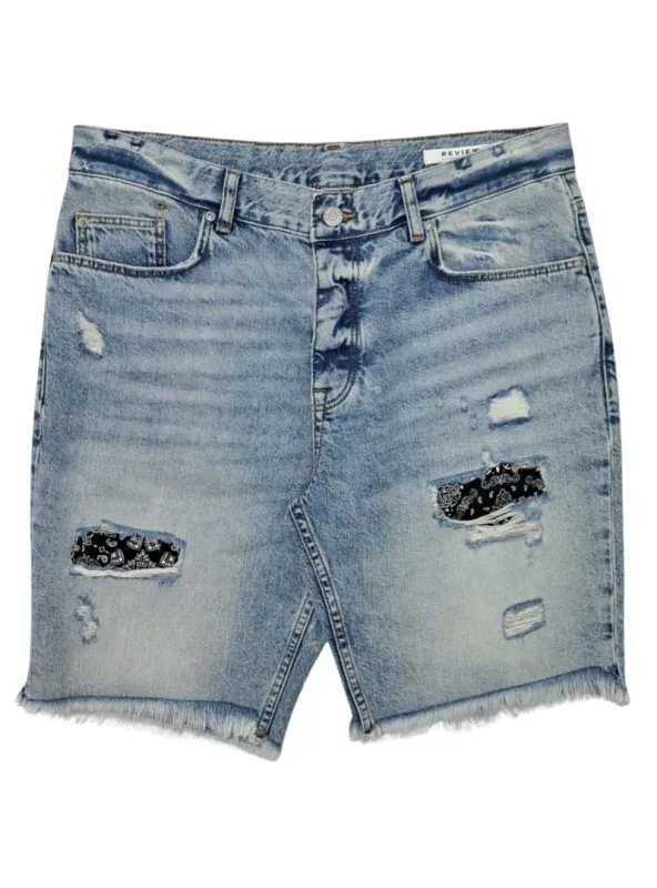 Review Mens Detailed Shorts - Blue sold by FBO