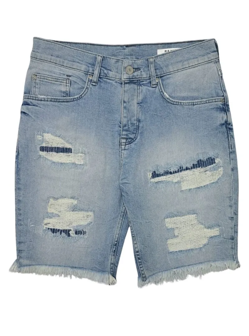 Review Mens Detailed Denim Shorts - Blue sold by FBO