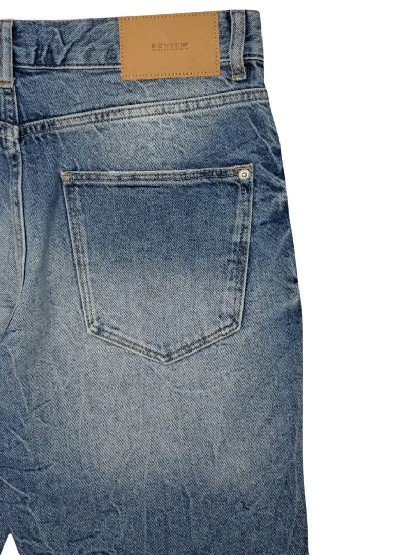 Review Mens Destroyed Denim Bermuda Shorts - Blue sold by FBO product image thumbnail 3