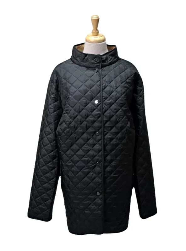 Basler Ladies Light Weight Patterned Puffer Jacket - Black sold by FBO