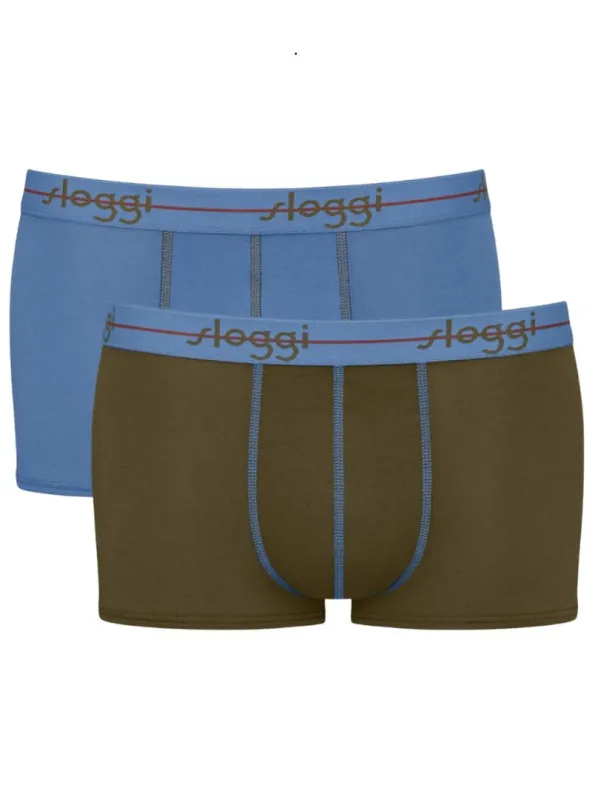 Sloggi Mens Underwear Boxer Shorts ( 2 - Pack ) - Blue/Green sold by FBO