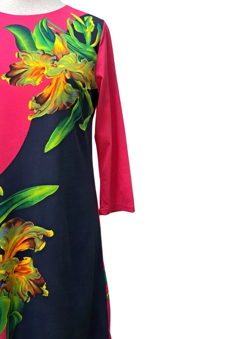 Ada Gatto Ladies Floral Dress - Pink/Navy sold by FBO product image thumbnail 3