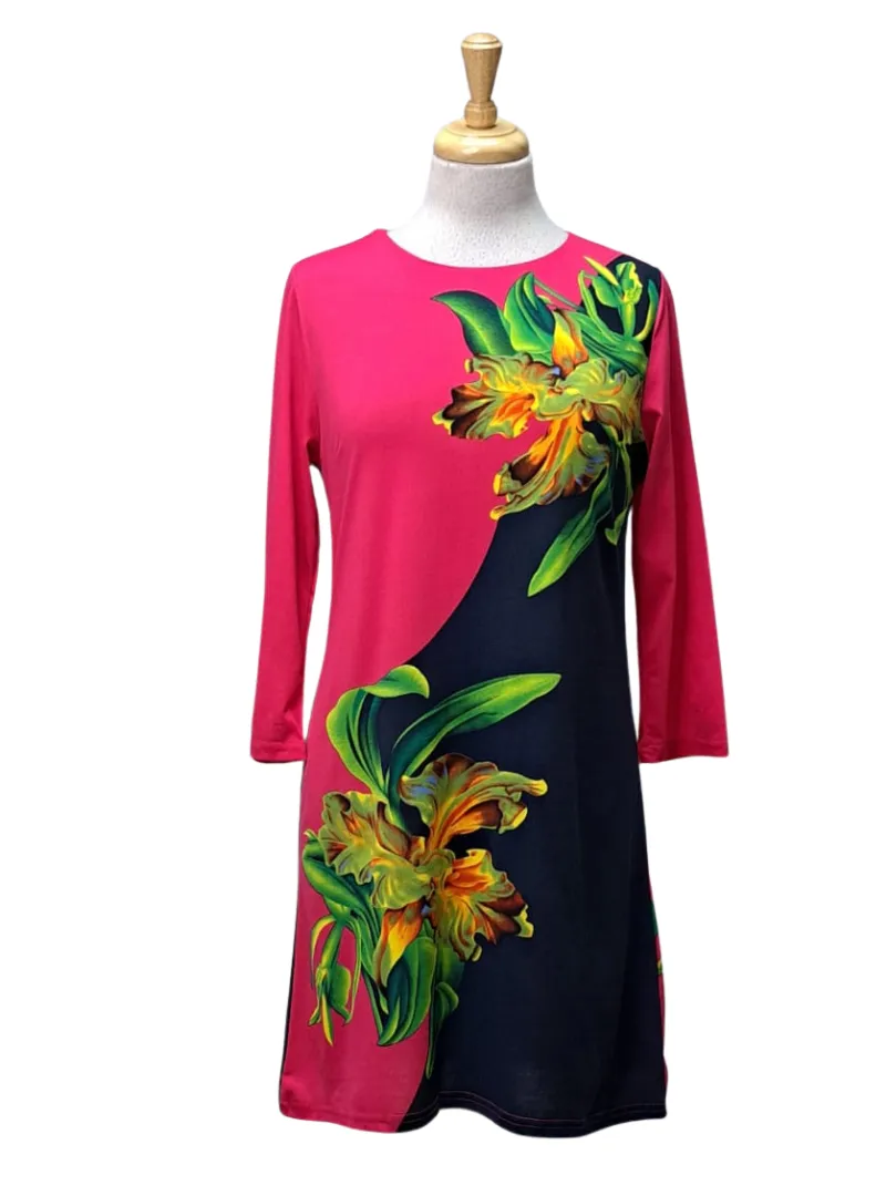 Ada Gatto Ladies Floral Dress - Pink/Navy sold by FBO