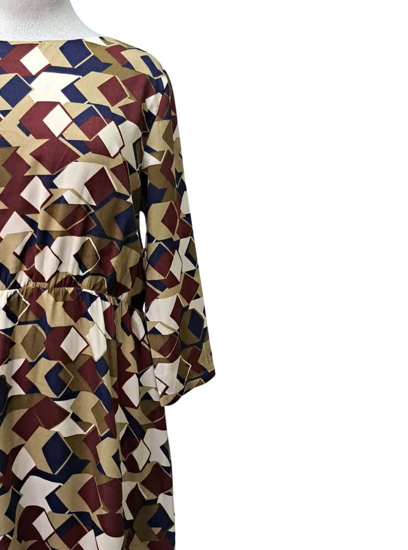 Ada Gatti Ladies Printed Dress - Brown/Navy/White/Maroon sold by FBO product image thumbnail 3