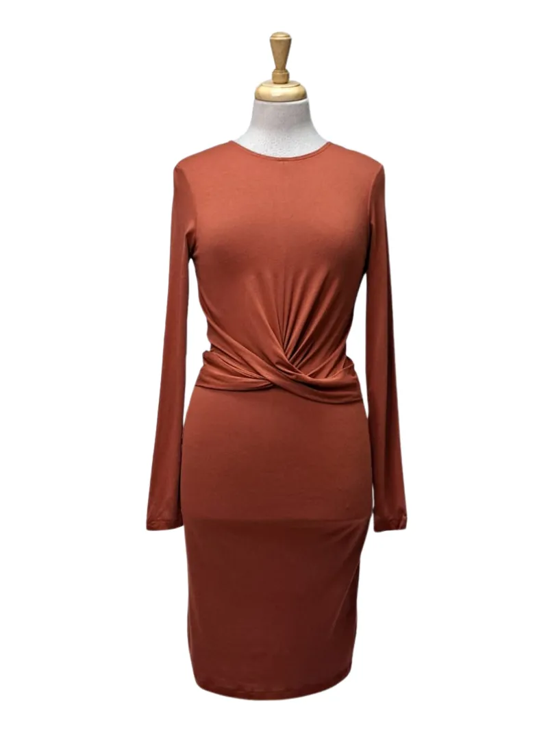 Inside Ladies Long Sleeve Dress - Burnt Orange sold by FBO