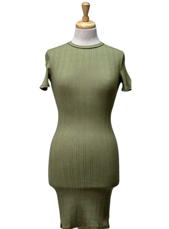 Inside Ladies Ribbed Dress - Green sold by FBO