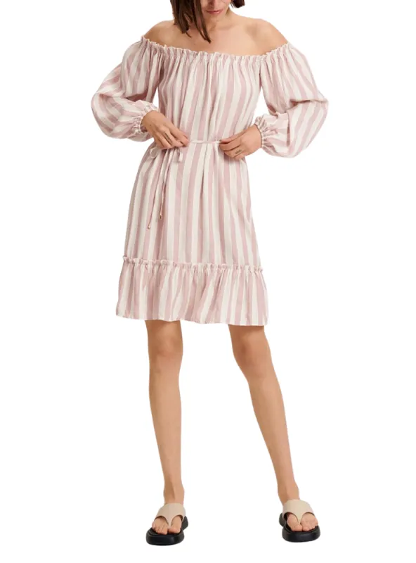 Reserved Ladies Striped Scoop Neck Dress - Pink sold by FBO