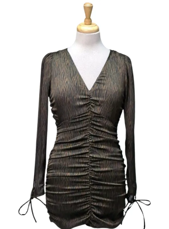 Cropp Ladies detailed printed dress - Black/Brown sold by FBO