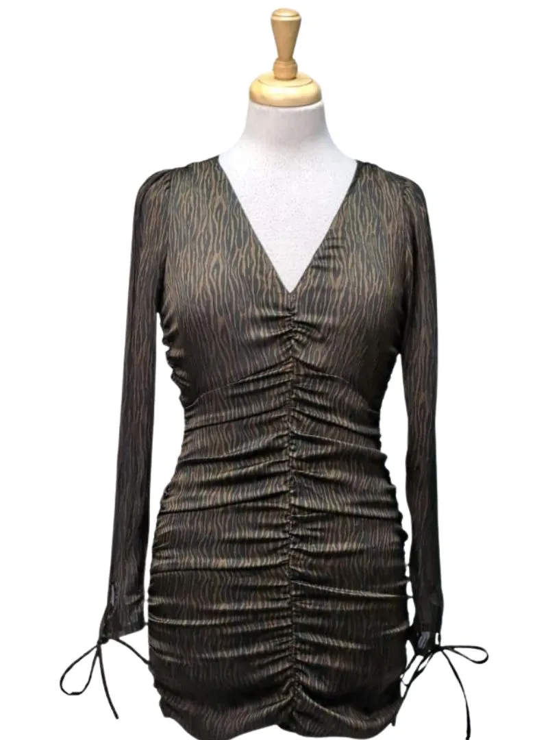 Cropp Ladies detailed printed dress - Black/Brown sold by FBO