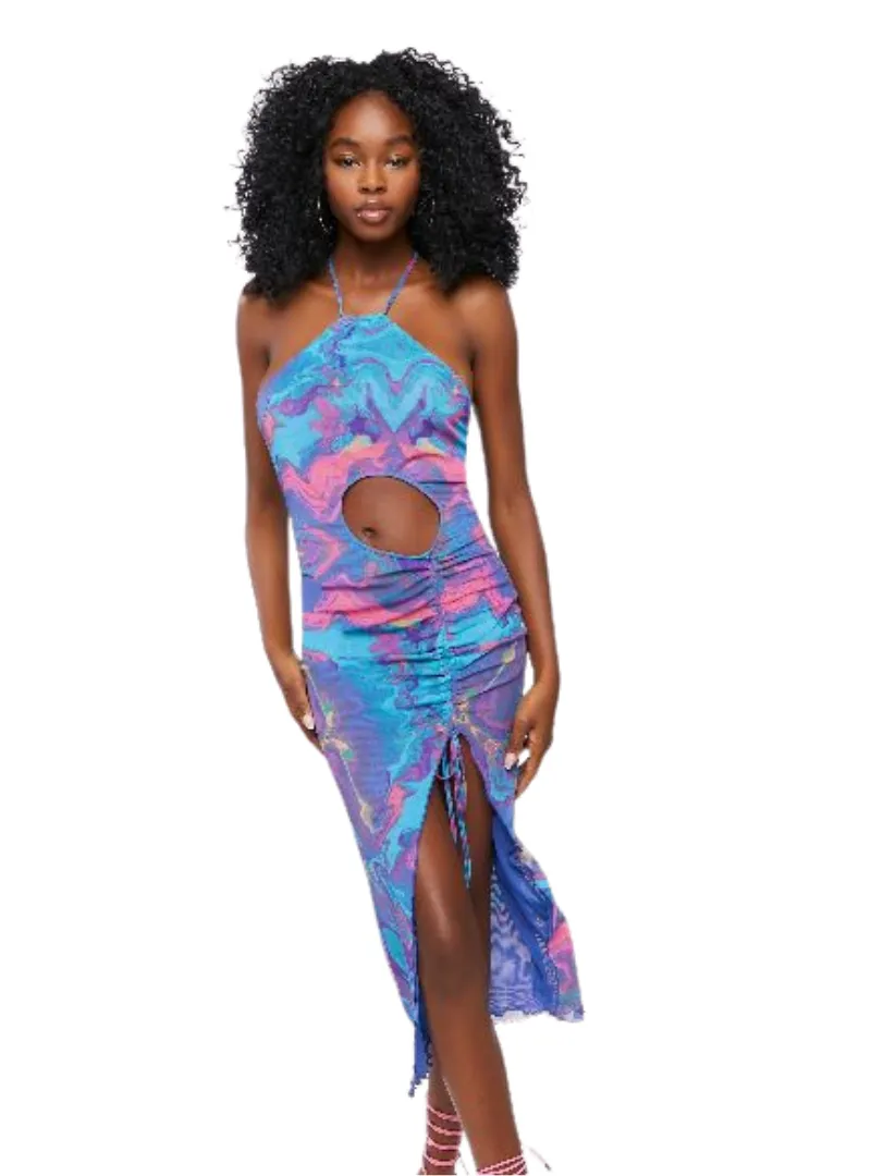 Forever 21 Ladies Tie Dye Mesh Dress - Blue/ Purple sold by FBO