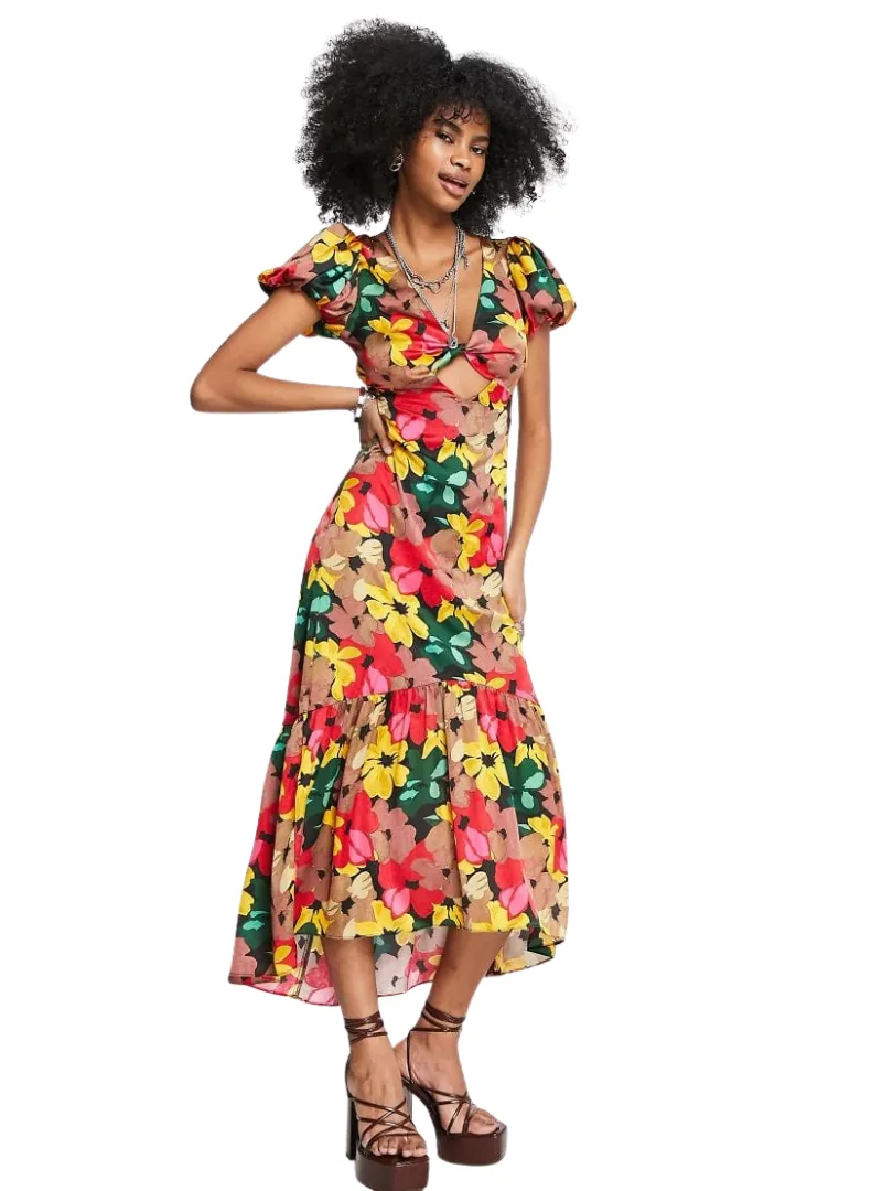 Topshop Ladies Floral Satin Dress - Multi sold by FBO
