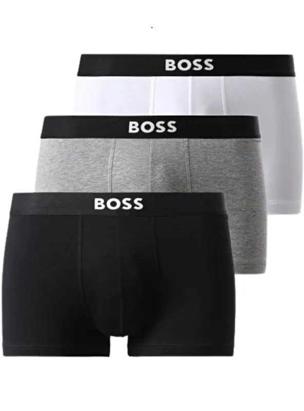 Boss Mens Underwear Boxer Shorts ( 3- Pack ) - Black/White/Grey sold by FBO