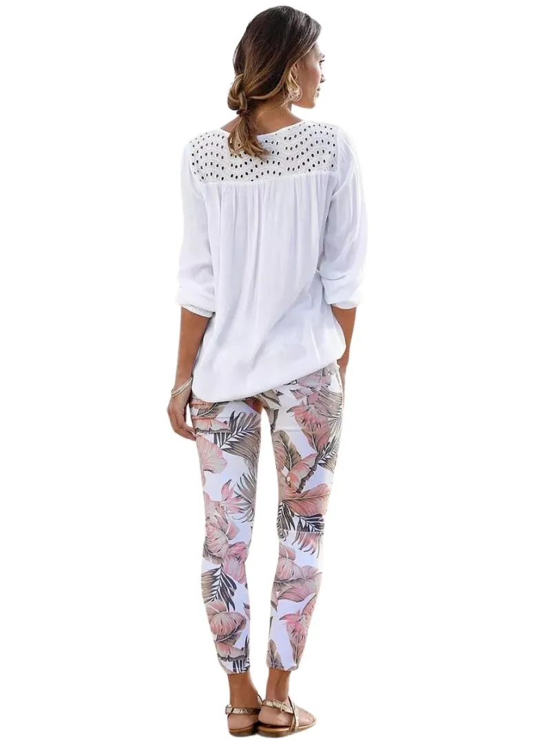 Lascana Ladies Detailed Pants - White/Beige/Pink/Brown sold by FBO product image thumbnail 3