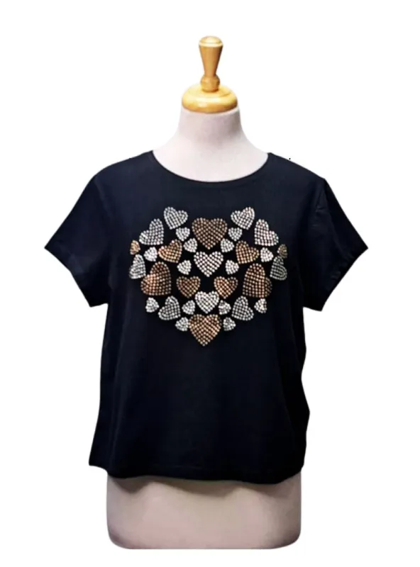 Rainbow Ladies Detailed T-shirt - Black sold by FBO